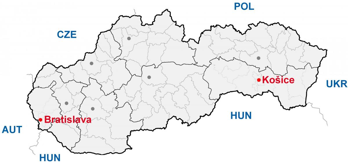 mappa di kosice, Slovacchia