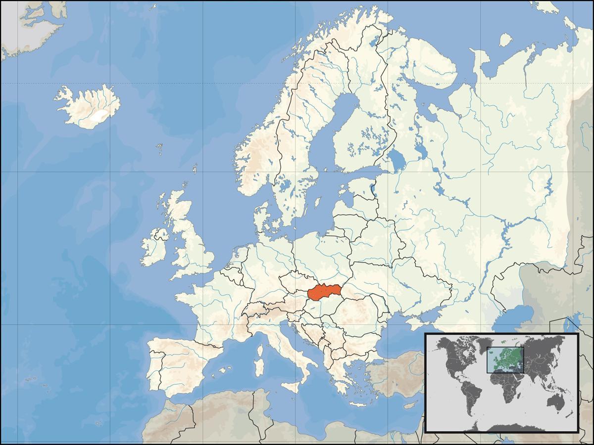 Slovacchia posizione sulla mappa del mondo