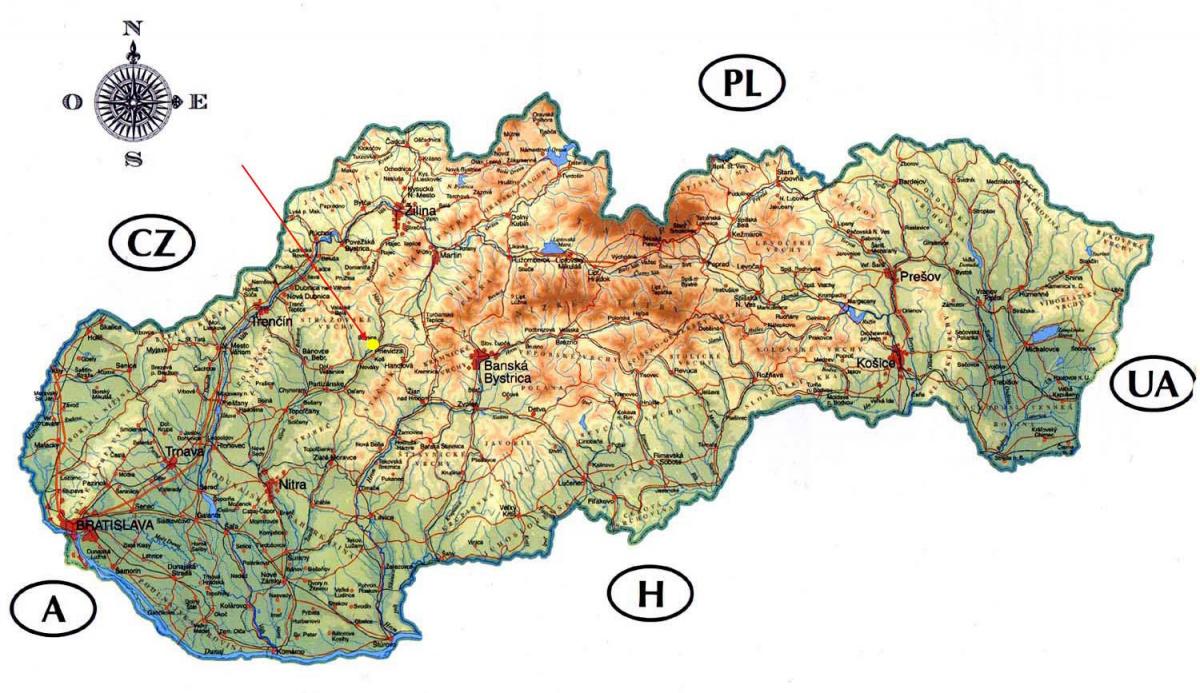 mappa della Slovacchia castelli