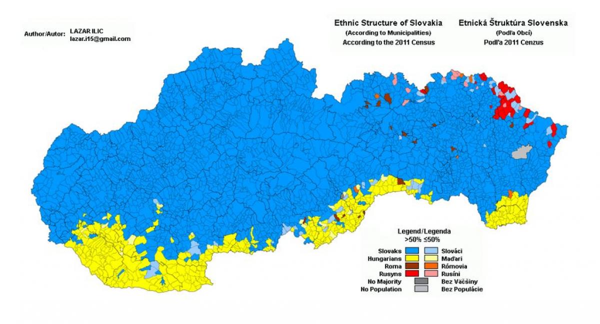 mappa della Slovacchia etnica
