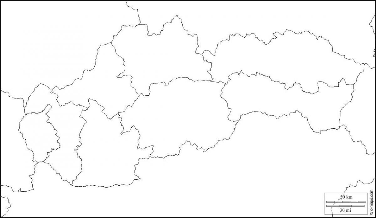 mappa della Slovacchia vuoto 