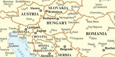 Mappa Slovacchia paesi circostanti