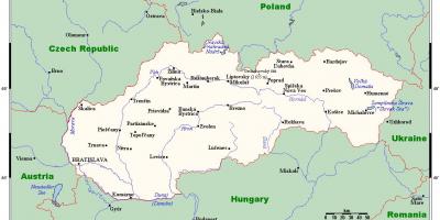 Mappa della Slovacchia con la città