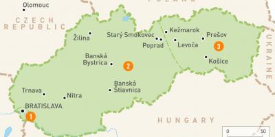Mappa della Slovacchia regioni