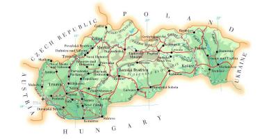 Mappa della Slovacchia località sciistiche